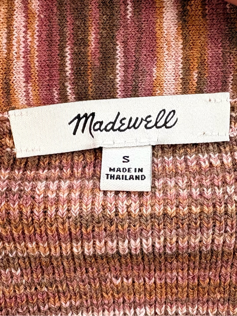 MADEWELL Space Dyed Tie Back Crop Sweater Tank Small Linen Blend Knit Top - Picture 5 of 8